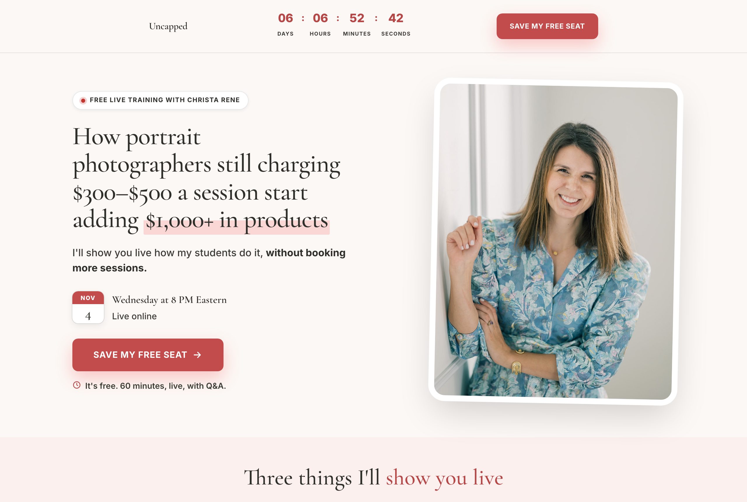 The Uncapped registration page